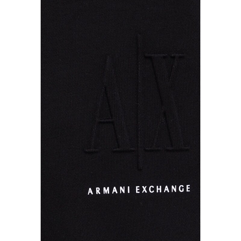 Памучен суичър Armani Exchange дамски в черно с изчистен дизайн 8NYM23 YJ68Z NOS