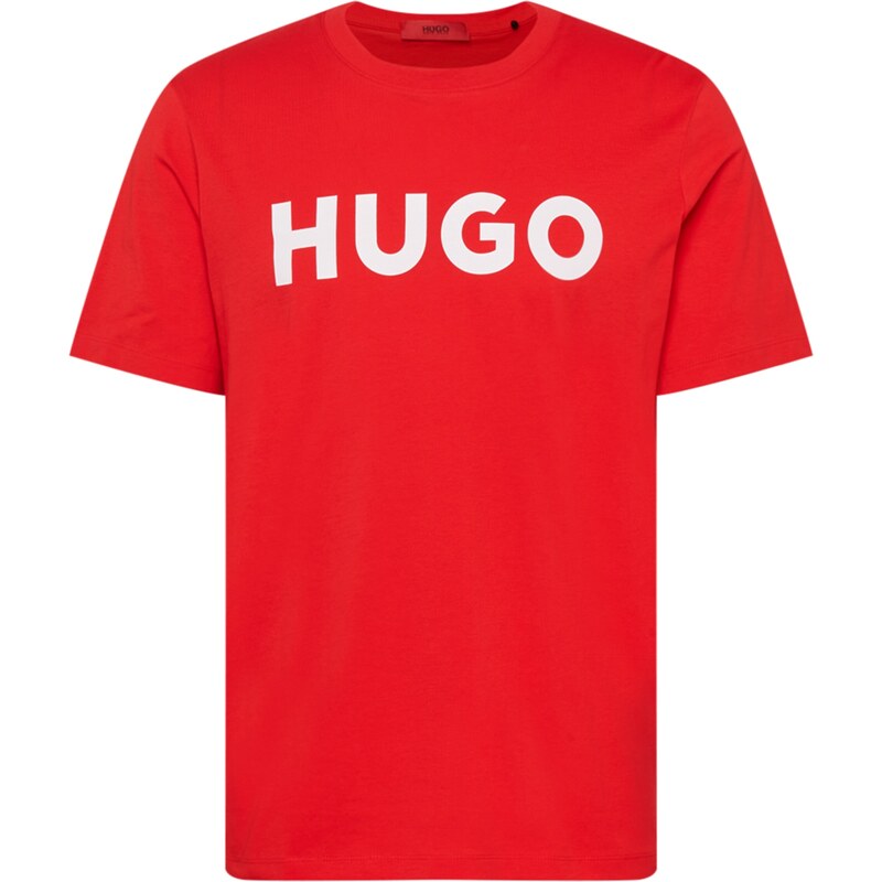 HUGO Red Тениска 'Dulivio' светлочервено / бяло
