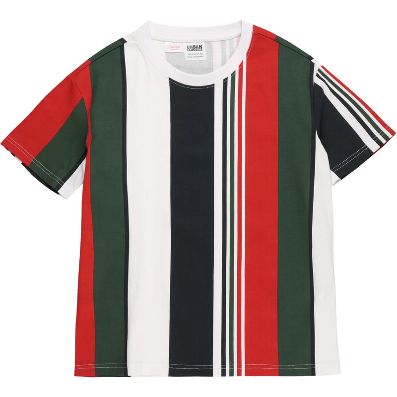 Urban Classics Тениска нейви синьо / тъмнозелено / червено / бяло