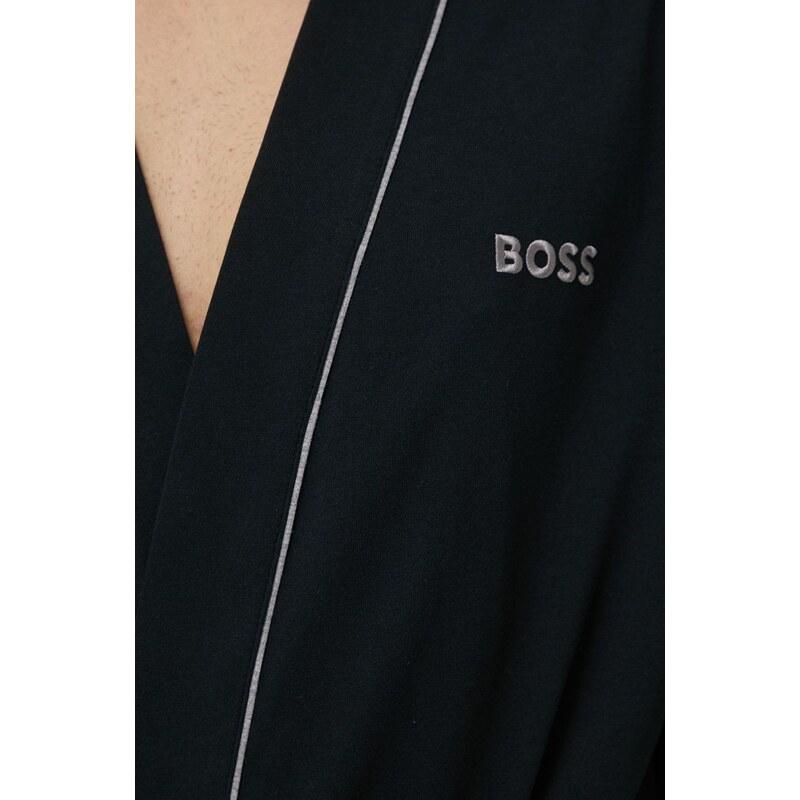 Памучен халат BOSS в черно 50469624