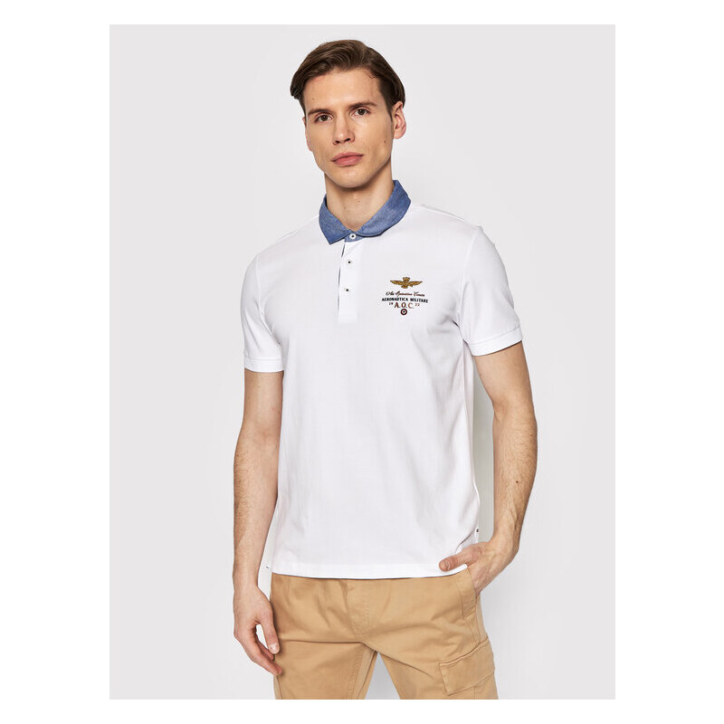 Тениска с яка и копчета Aeronautica Militare - GLAMI.bg