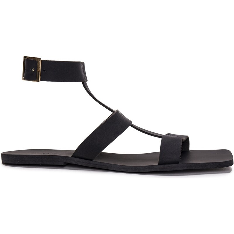 Nae Vegan Shoes Isia Black Vegan Roman Gladiator Sandals