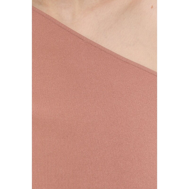 Блуза Victoria Beckham в розово с изчистен дизайн