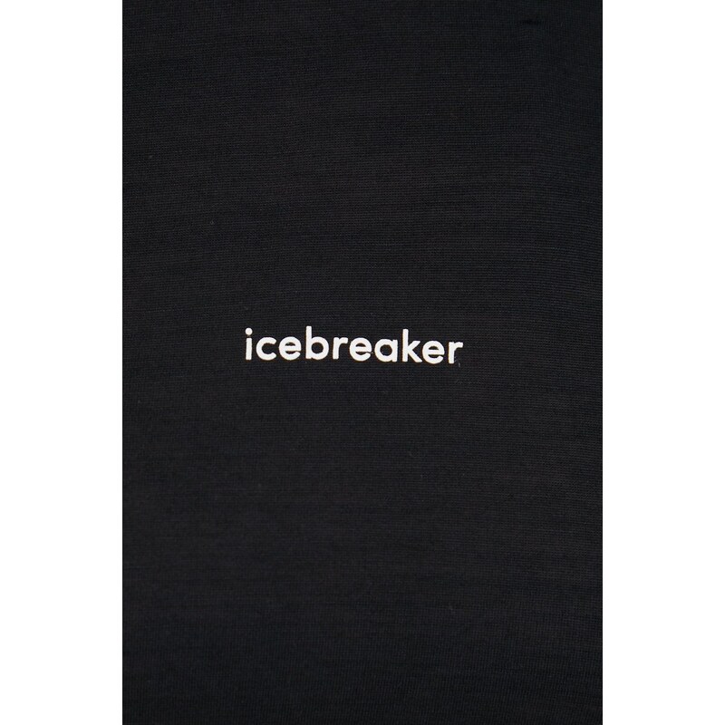 Спортен суичър Icebreaker Cool-lite в черно с изчистен дизайн
