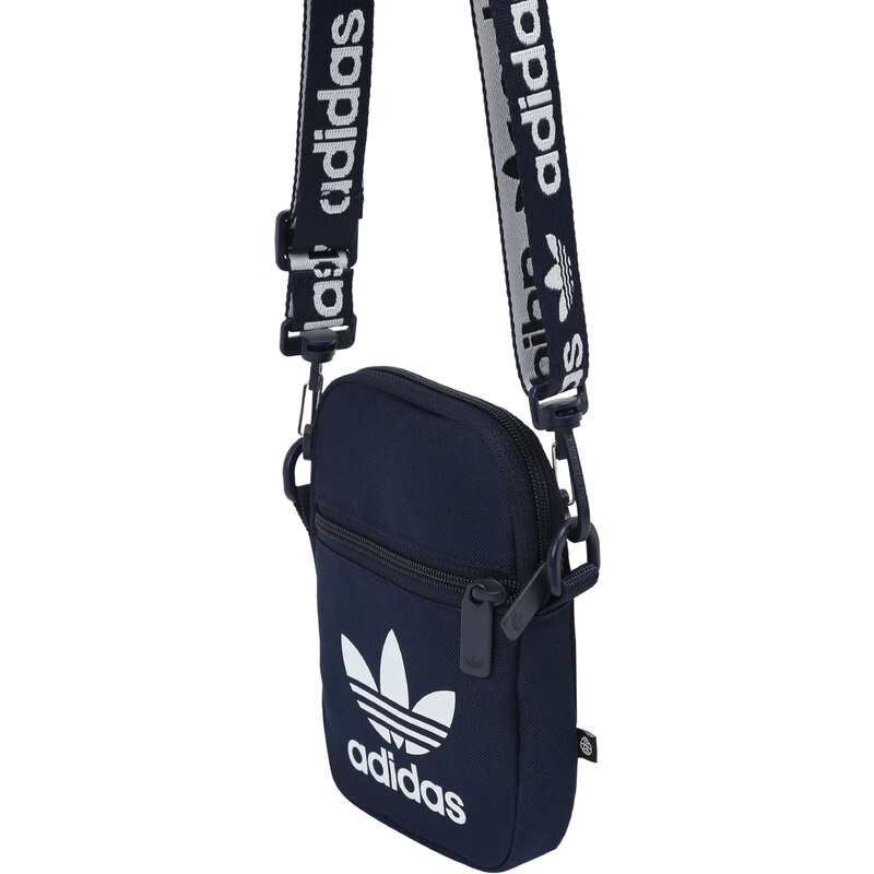 ADIDAS ORIGINALS Чанта за през рамо тип преметка бяло / тъмносиньо ...