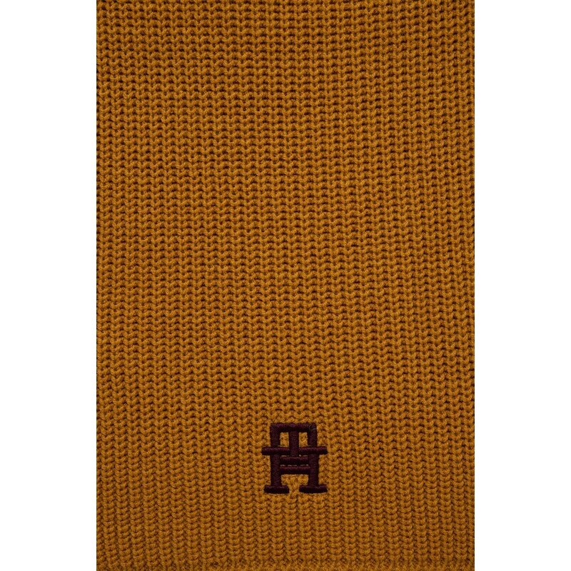 Вълнен шал Tommy Hilfiger в жълто с изчистен дизайн