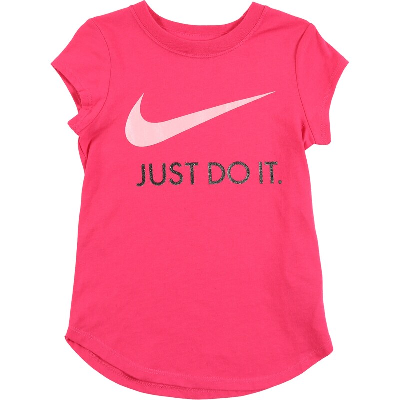 Nike Sportswear Тениска розово / черно / сребърно