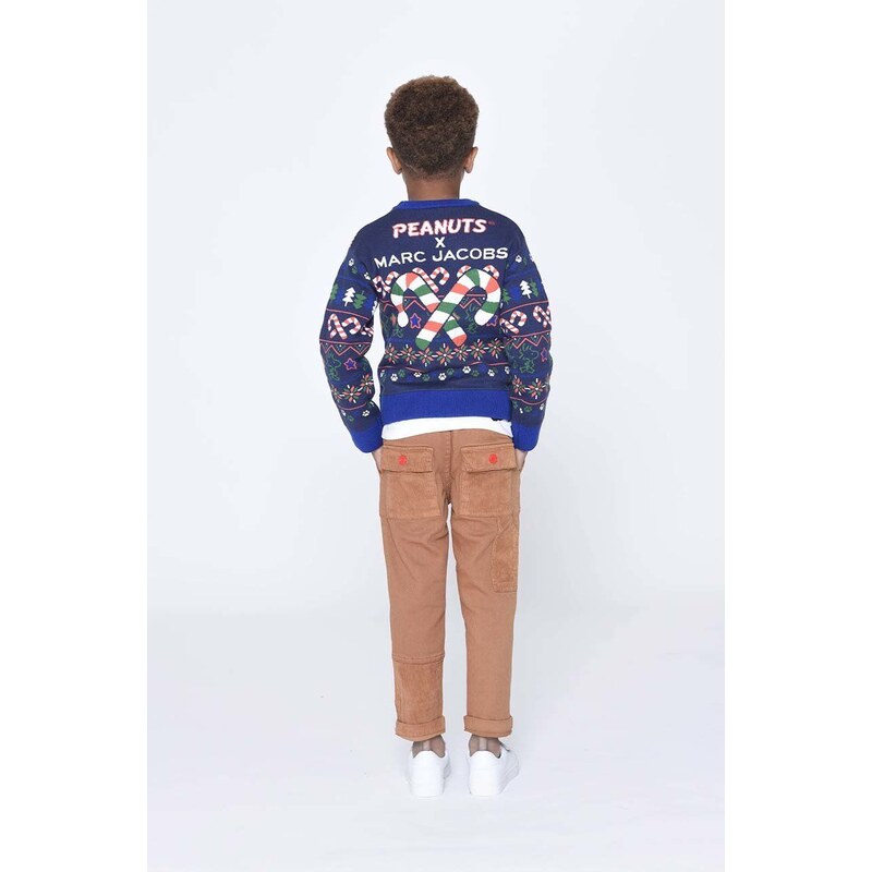 Детски пуловер Marc Jacobs в тъмносиньо от лека материя