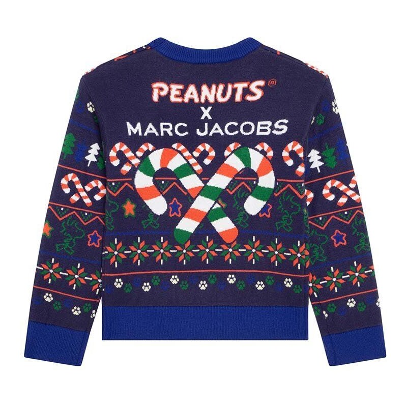 Детски пуловер Marc Jacobs в тъмносиньо от лека материя
