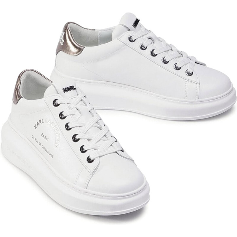 KARL LAGERFELD Sneakers Maison Karl Lace KL62538 01s-white lthr w/silver
