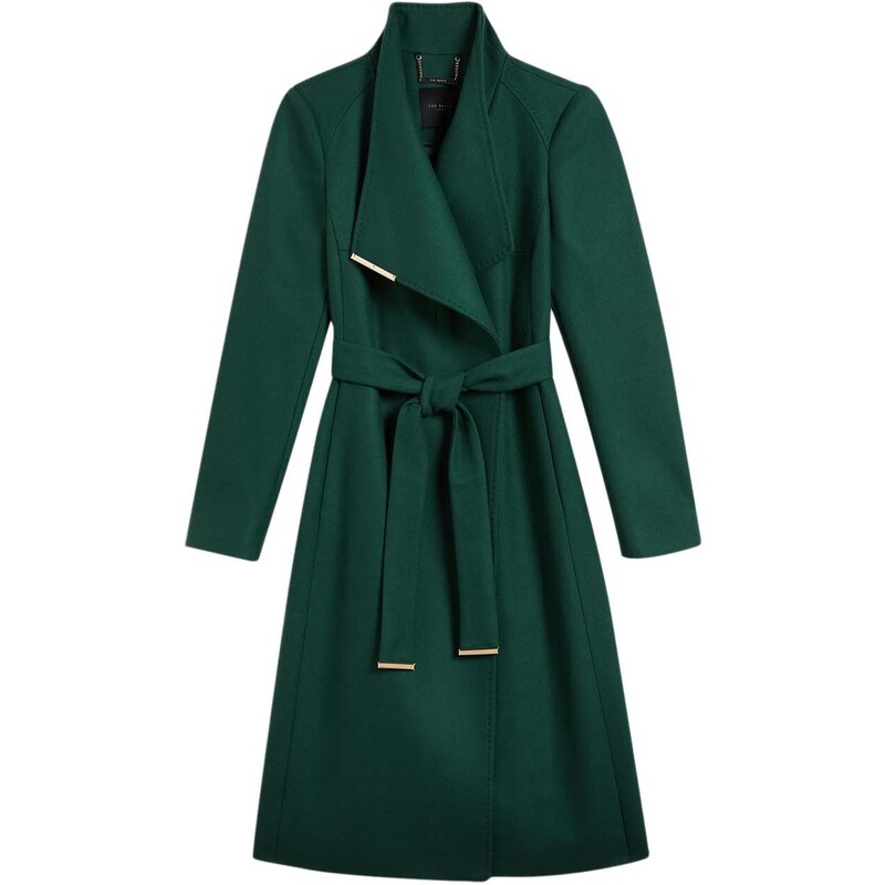 TED BAKER Палто Rose Mid Length Wool Wrap Coat 249306 dk-green