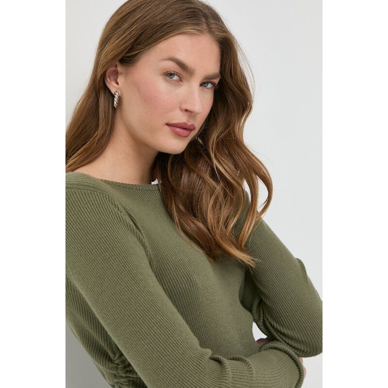 Пуловер Guess дамски в зелено от лека материя