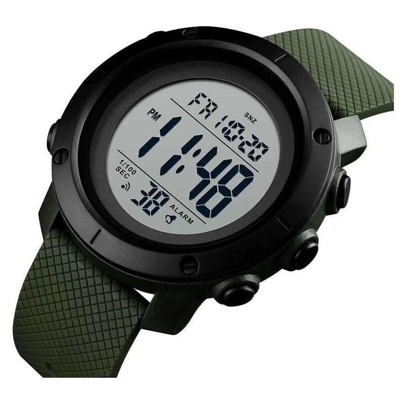 Спортен мъжки часовник SKMEI Fortitude, Дигитален, Хронограф, Зелен/Бял