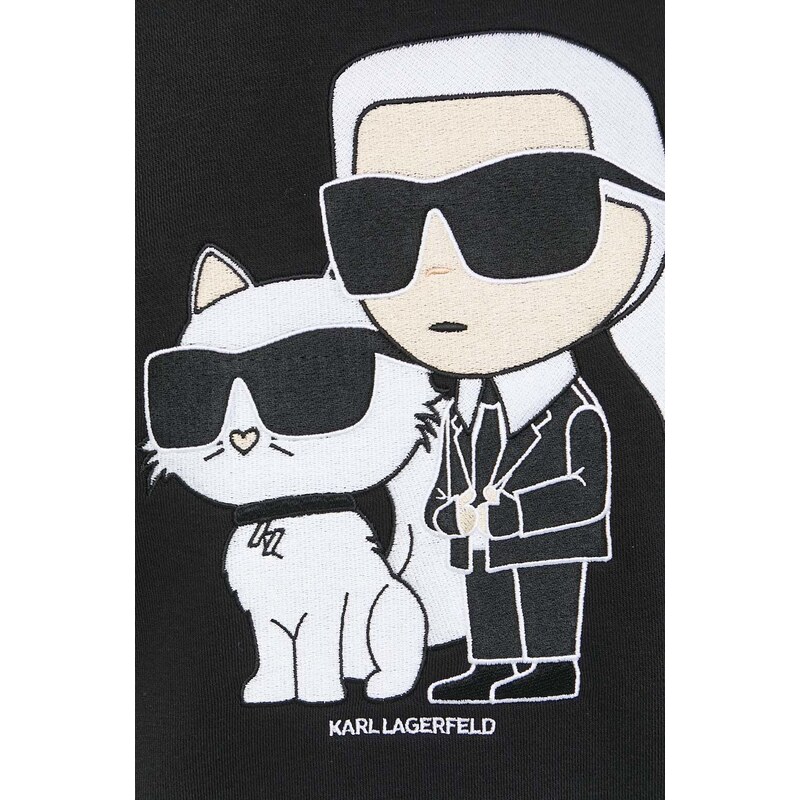 Суичър Karl Lagerfeld в черно с апликация