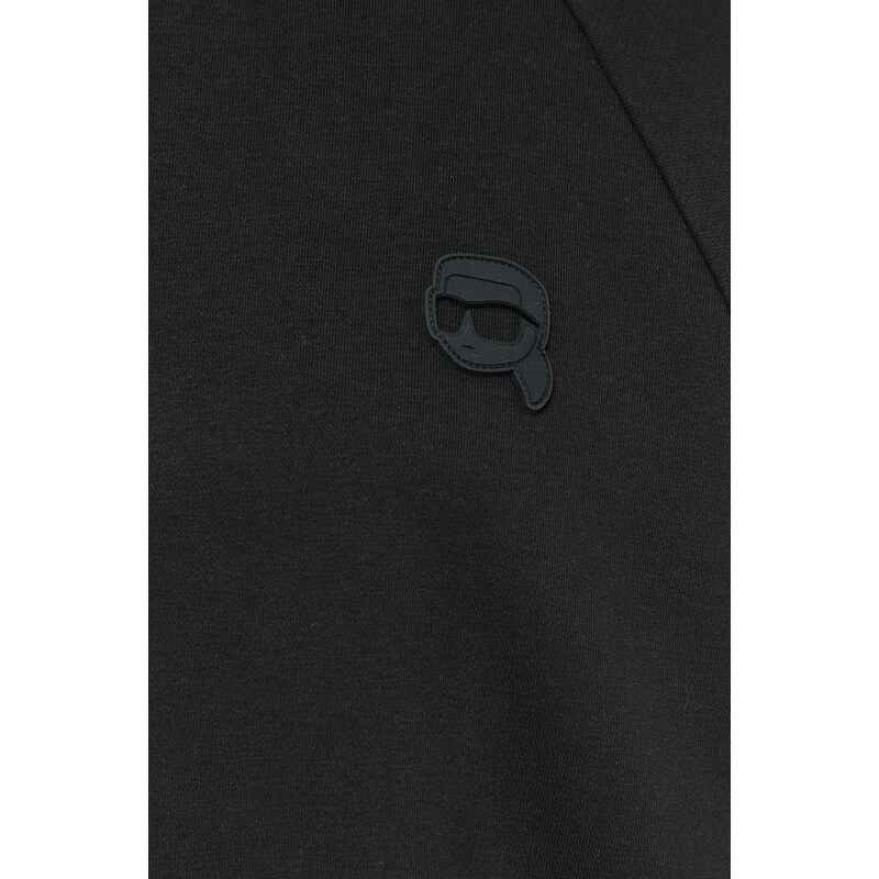 Суичър Karl Lagerfeld в черно с качулка