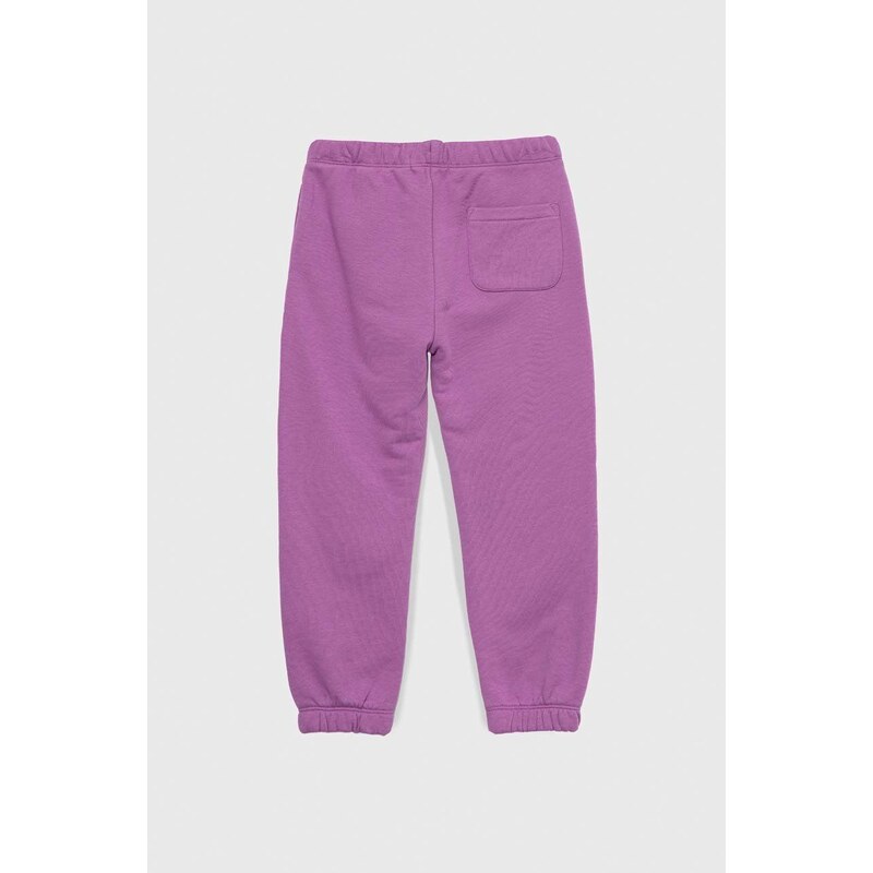 Детски спортен панталон Calvin Klein Jeans в лилаво с изчистен дизайн