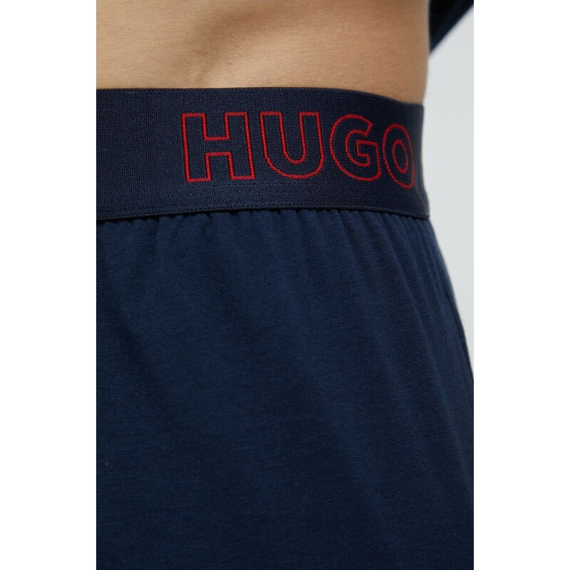 Долнище на пижама HUGO мъжко в тъмносиньо с изчистен дизайн