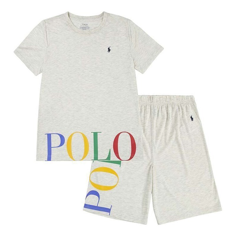 Детска пижама Polo Ralph Lauren в бежово с принт