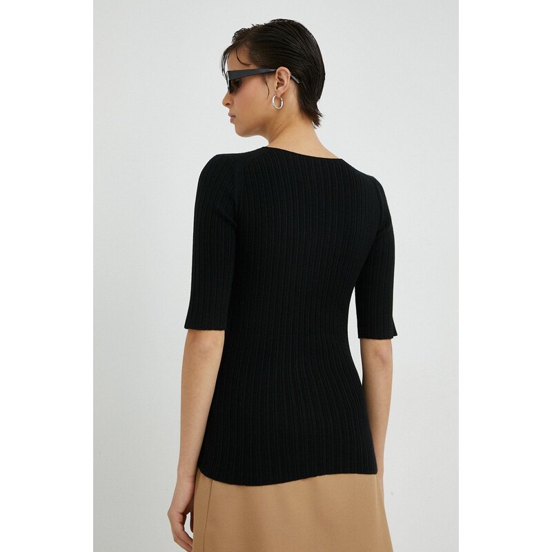 Вълнен пуловер By Malene Birger дамски в черно от лека материя