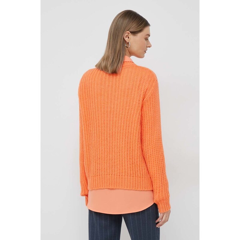 Пуловер с вълна Joop! дамски в оранжево от лека материя