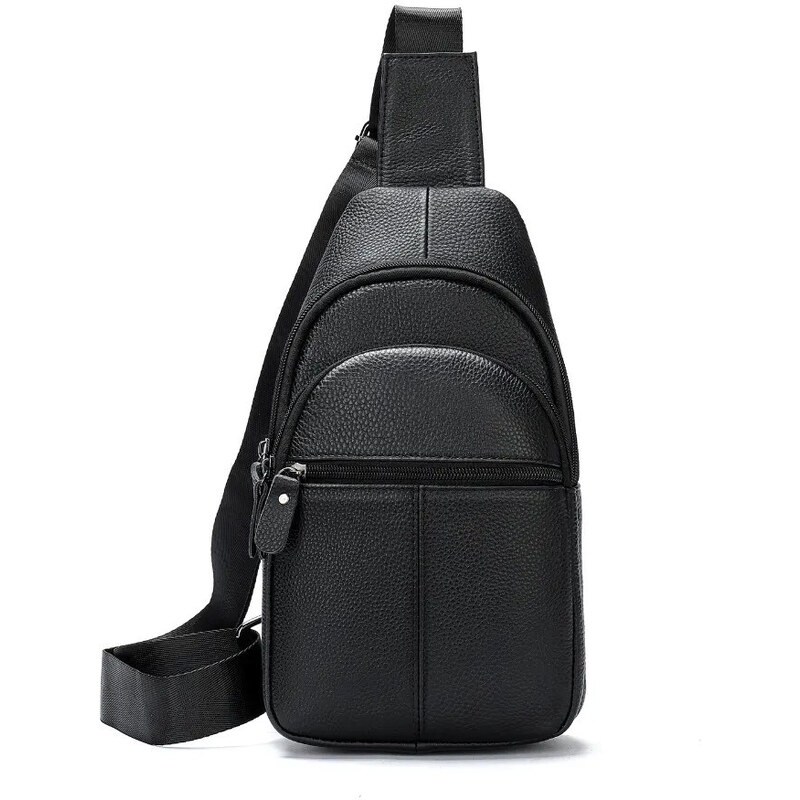 DELIS Мъжка чанта Davon GT1983, естествена кожа, черна