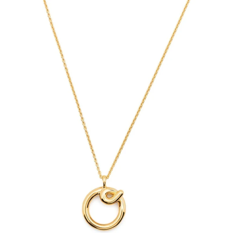 Curly Molten Initial Pendant Necklace