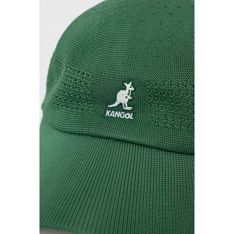 Шапка с козирка Kangol в зелено с изчистен дизайн