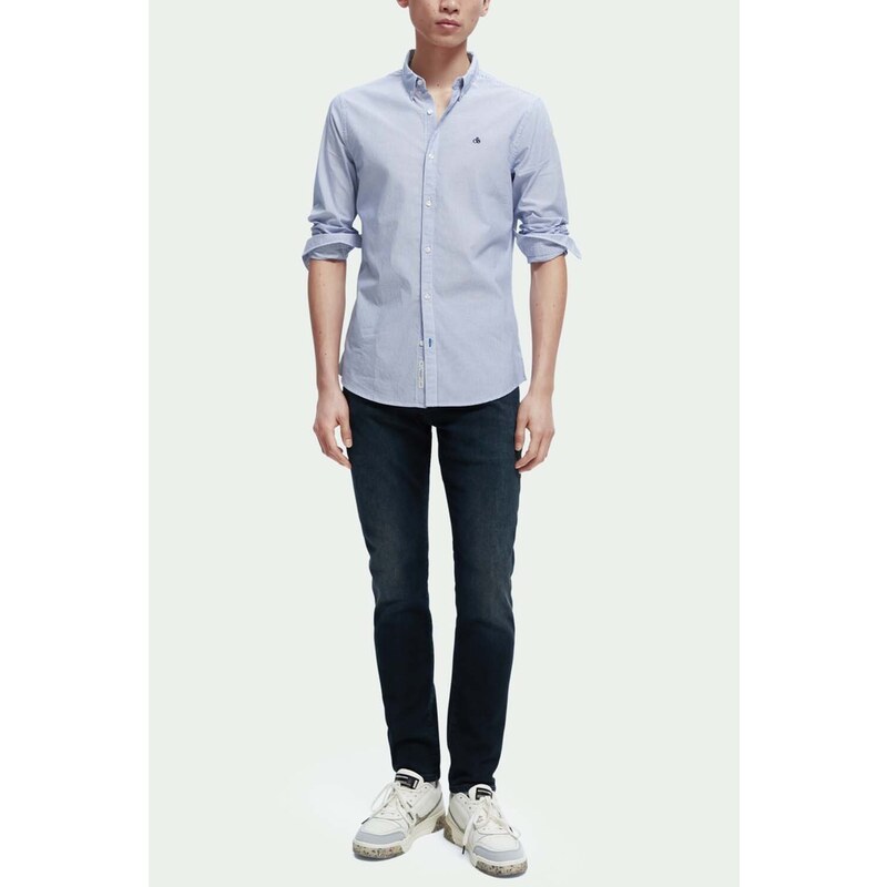 SCOTCH & SODA Риза Essentials - Yarn Dyed Slim Fit Poplin Shirt 165339 SC0217 combo a