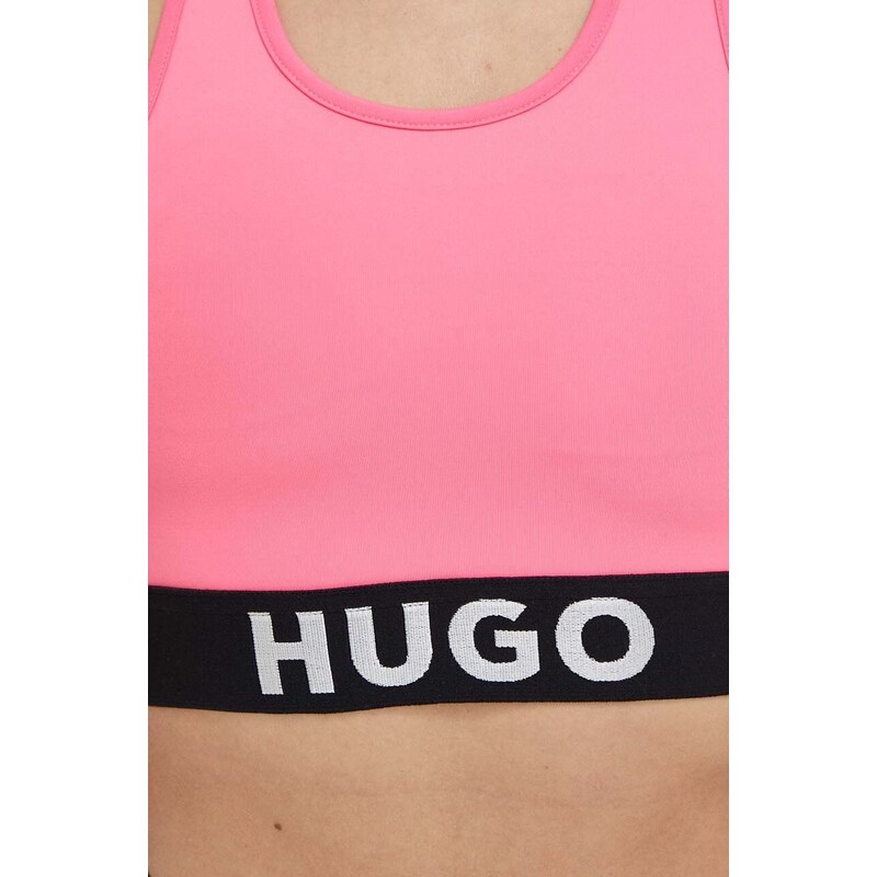 Спортен сутиен HUGO в розово с изчистен дизайн