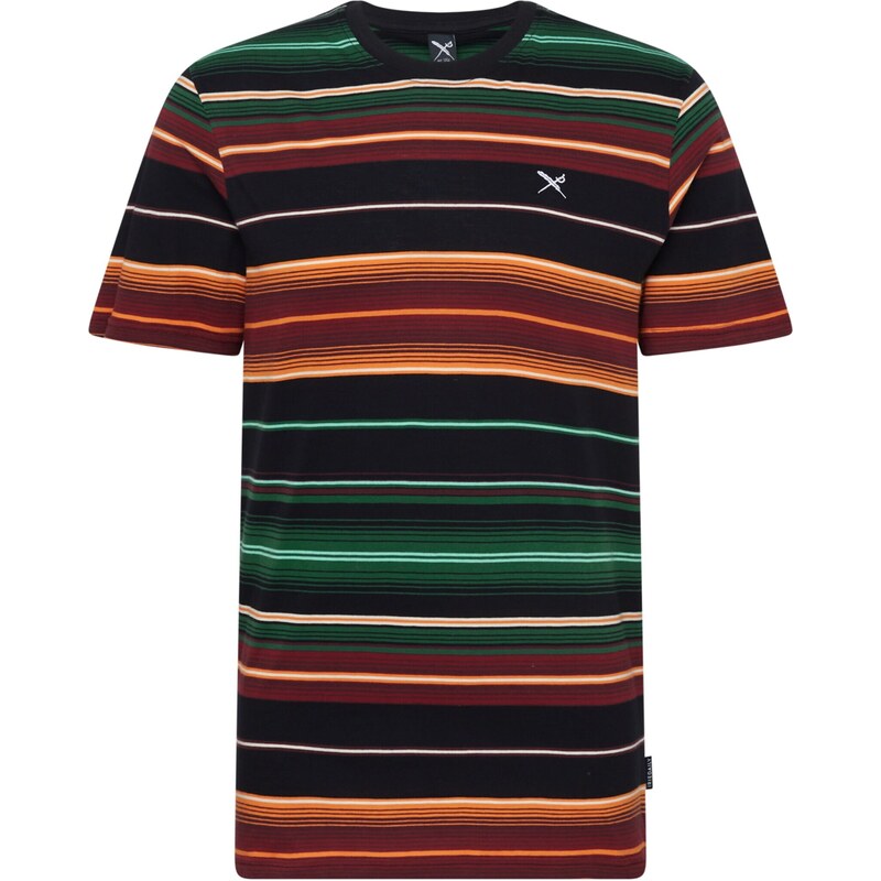 Iriedaily Тениска 'Santo' тъмнозелено / оранжево / тъмночервено / черно