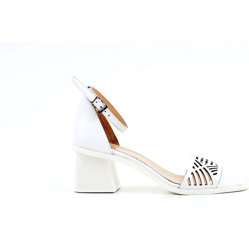 GiAnni Елегантни бели дамски сандали от естествена кожа на висок ток 29 ...