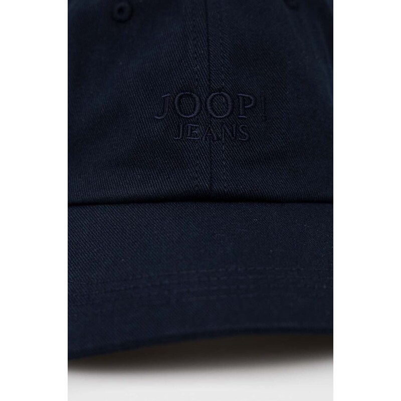 Памучна шапка с козирка Joop! в тъмносиньо с изчистен дизайн