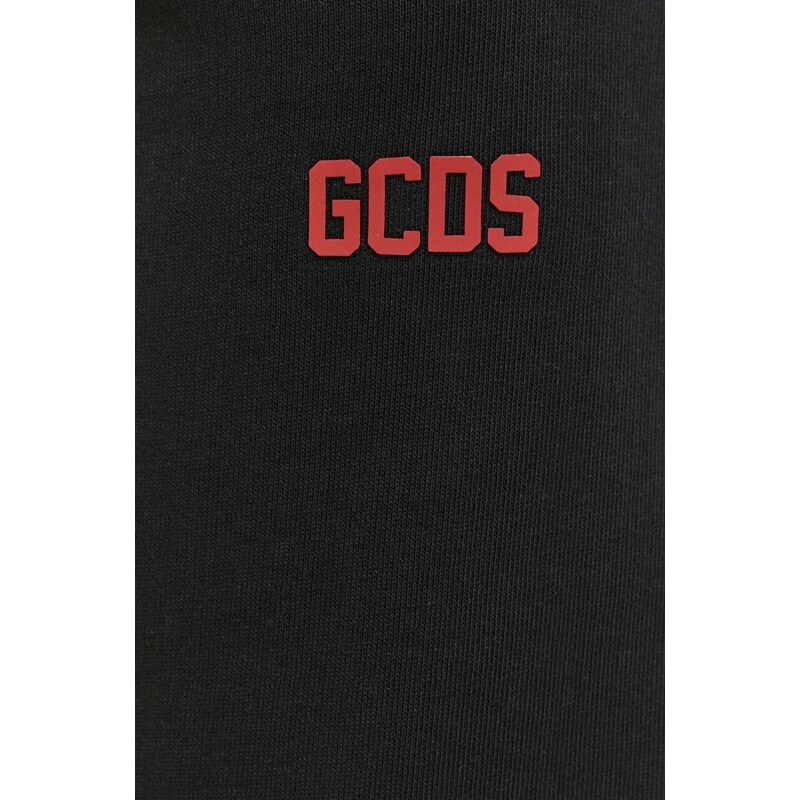 Памучен спортен панталон GCDS в черно с изчистен дизайн
