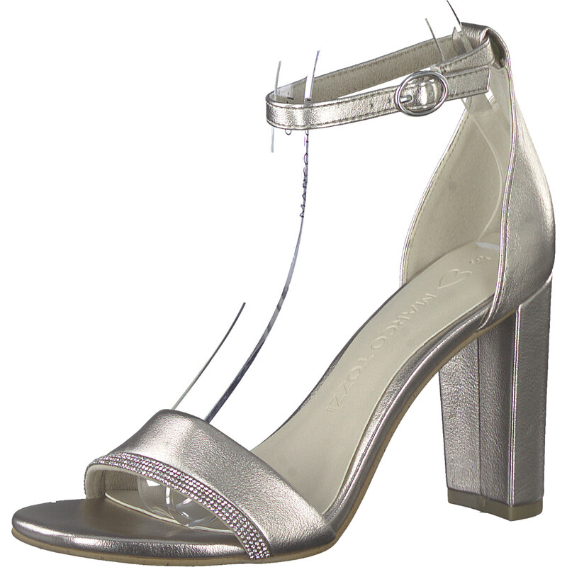 Дамски сандали на ток Marco Tozzi Feel Me златни - GLAMI.bg