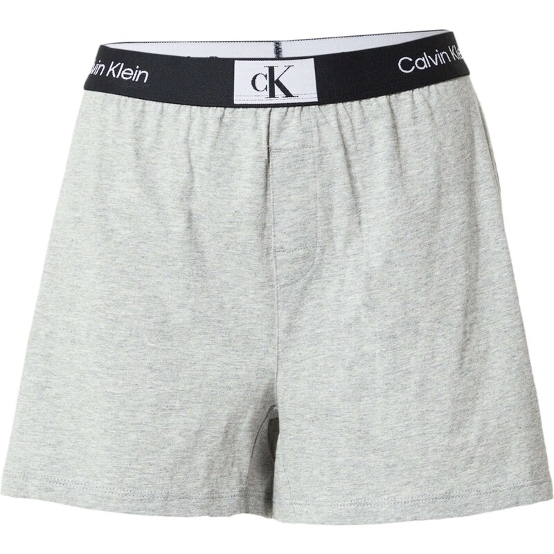Calvin Klein Underwear Панталон пижама сив меланж / черно / бяло