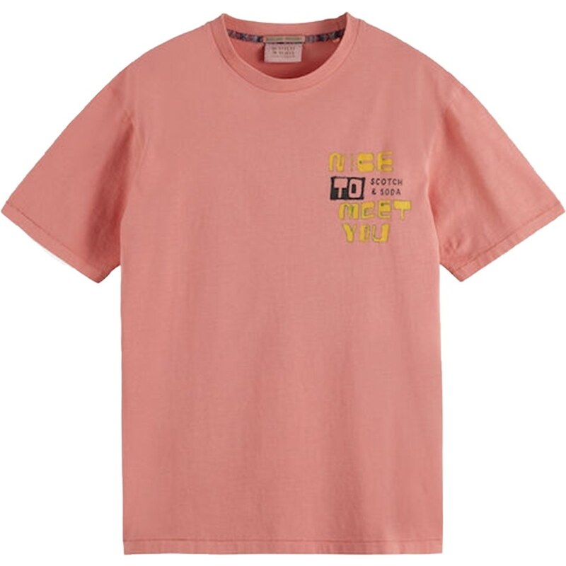 SCOTCH & SODA T-Shirt Washed Artwork Tee 171698 SC1197 flamingo