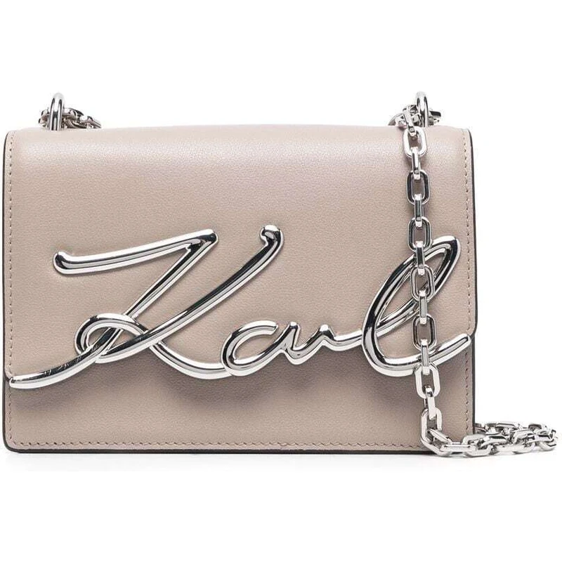 Karl Lagerfeld Small K/Signature Shoulder Bag - Grey