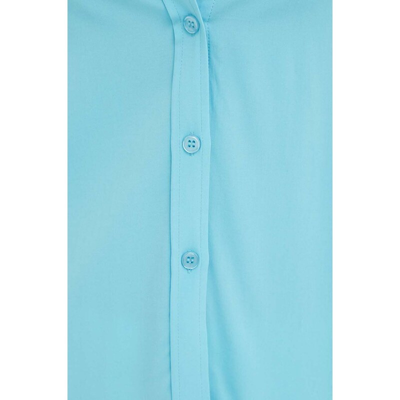 Samsoe Samsoe Риза Samsoe MAJAN дамска в синьо със стандартна кройка с класическа яка F19123672