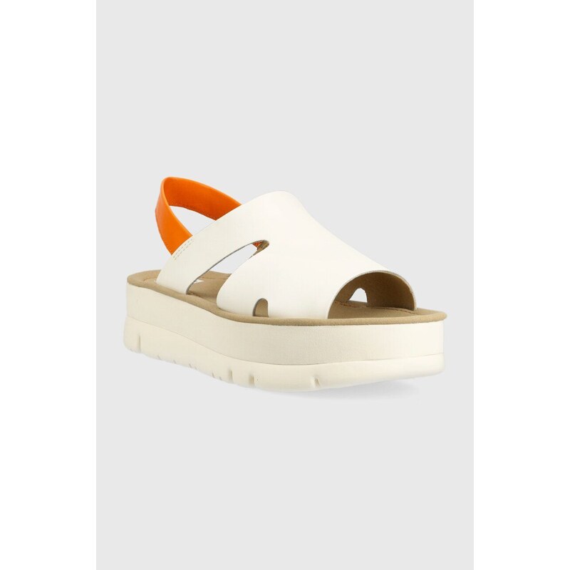 Кожени сандали Camper Oruga Up в бяло с платформа K200848.011 - GLAMI.bg
