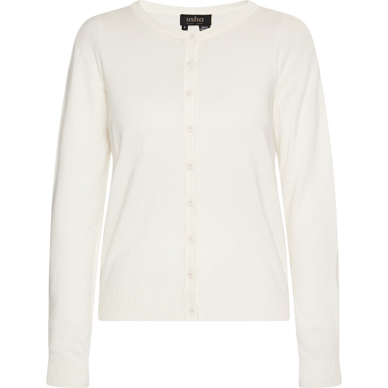 usha BLACK LABEL Плетена жилетка бял памук