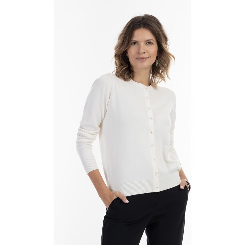 usha BLACK LABEL Плетена жилетка бял памук