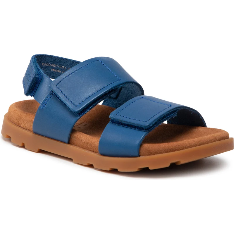 Camper Brutus K800490 – Sandalo A 2 Cinturini Per Bambine E Ragazze, Suola Extra Leggera, Materiali Naturali, Minimalista E Comodo