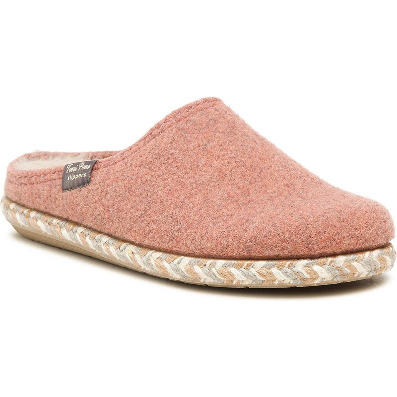 TONI PONS Demi-FP - Pantofole Da Casa In Feltro Per Donna Con Lacci - Colore Ecru, Taglia 40
