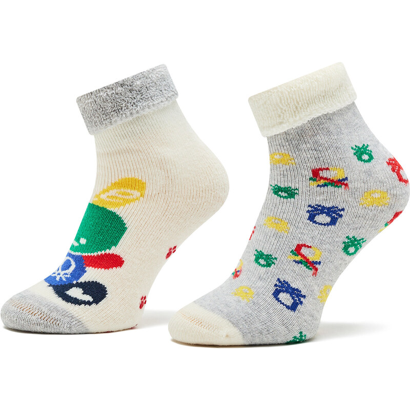 Комплект 2 чифта дълги чорапи детски United Colors Of Benetton 6AO3F2142 904 Цветен