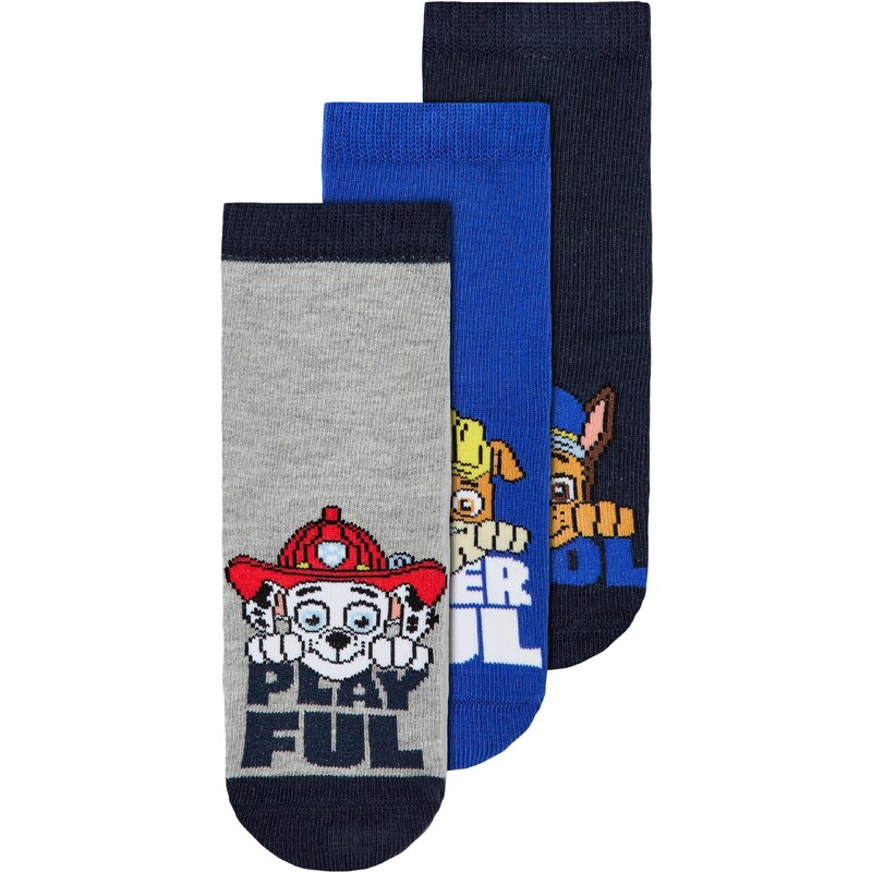 NAME IT Къси чорапи 'Jion Pawpatrol' синьо / сапфирено синьо / сив меланж / пъстро