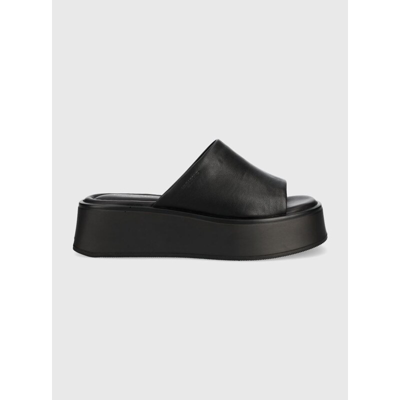 Кожени чехли Vagabond Shoemakers Courtney в черно с платформа 5334-601-92