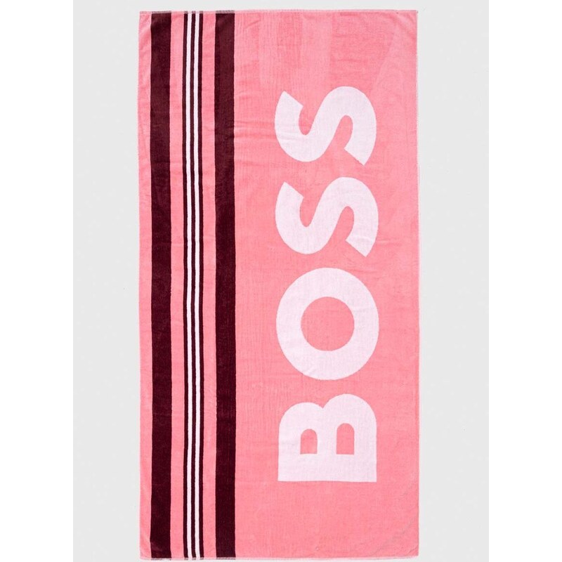 Памучна кърпа BOSS в розово