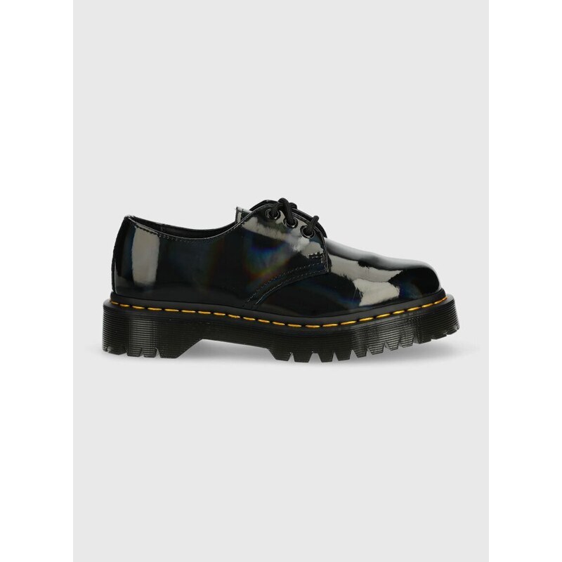 Кожени половинки обувки Dr. Martens 1461 Bex в черно с равна подметка  DM30563001 