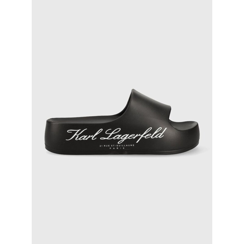 Чехли Karl Lagerfeld KOBO II в черно с платформа KL86000