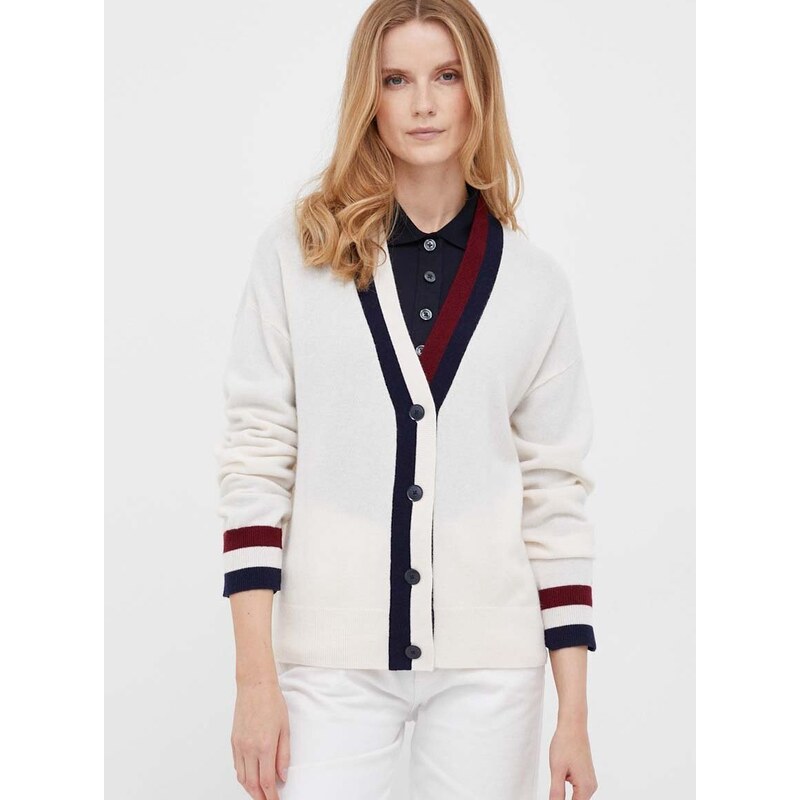 Вълнена жилетка Tommy Hilfiger в бежово от лека материя - GLAMI.bg